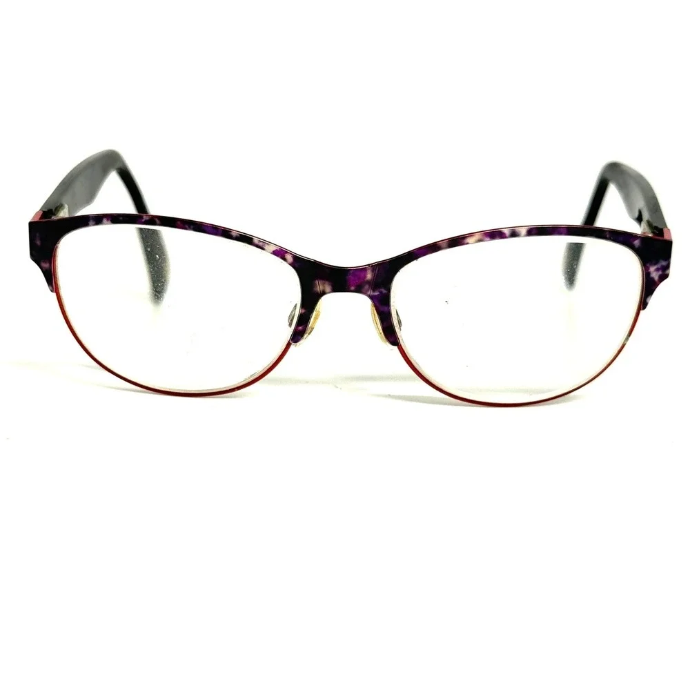 Gok Wan 59 Purple Marble Red Cat Eye Eyeglass Frames 53-17-135 GW 25381924